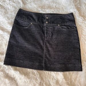 Athleta black and grey corduroy stretch mini skirt sz 4P